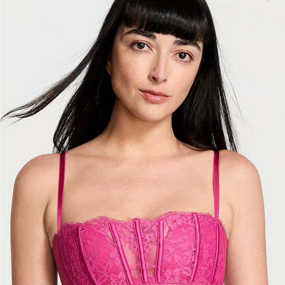 Victoria's Secret Fuchsia Lace Bustier